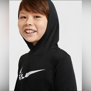 Nike Black Hoodie with White Checkered Logo